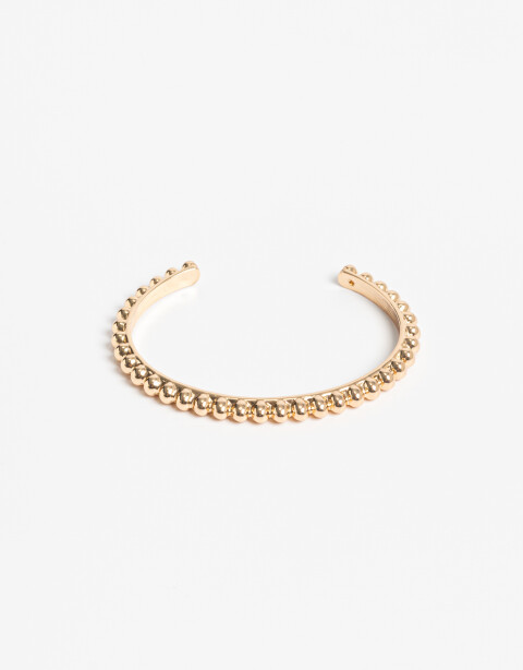 Pulseras Rígidas Metal Pulsera Rígida Metálica Bañada En Oro - Dorado