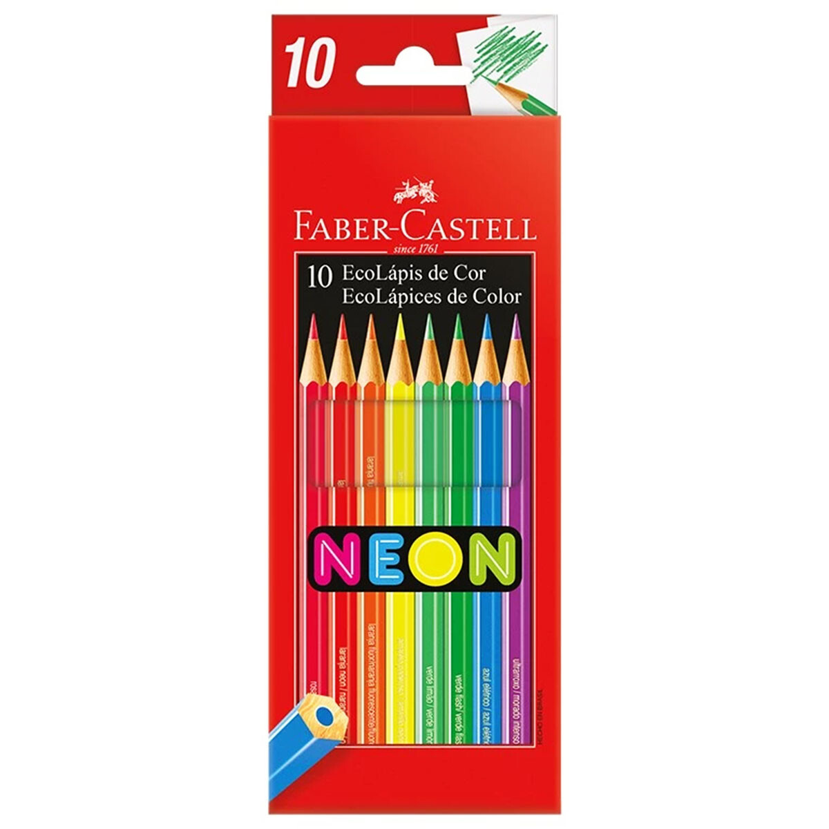 Lápices Colores Faber Castell Pastel Neón Metalizados - Neon x10 