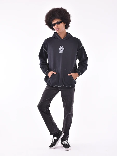 HOODIE MICKEY LETTERS NEGRO