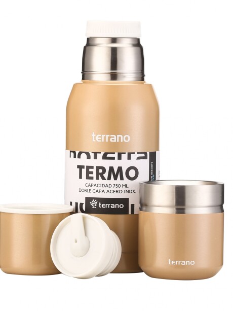 Set Acero 750ml / Mate Folkie Oro