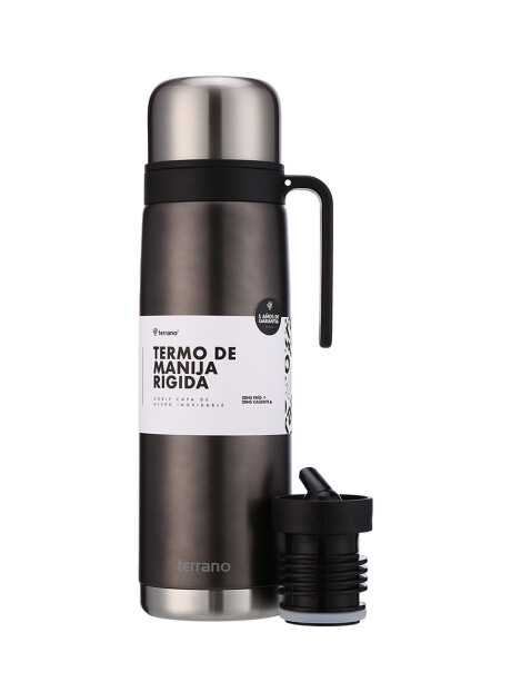 Termo 1Lt. Premium Manija Rigida Negro Metalizado