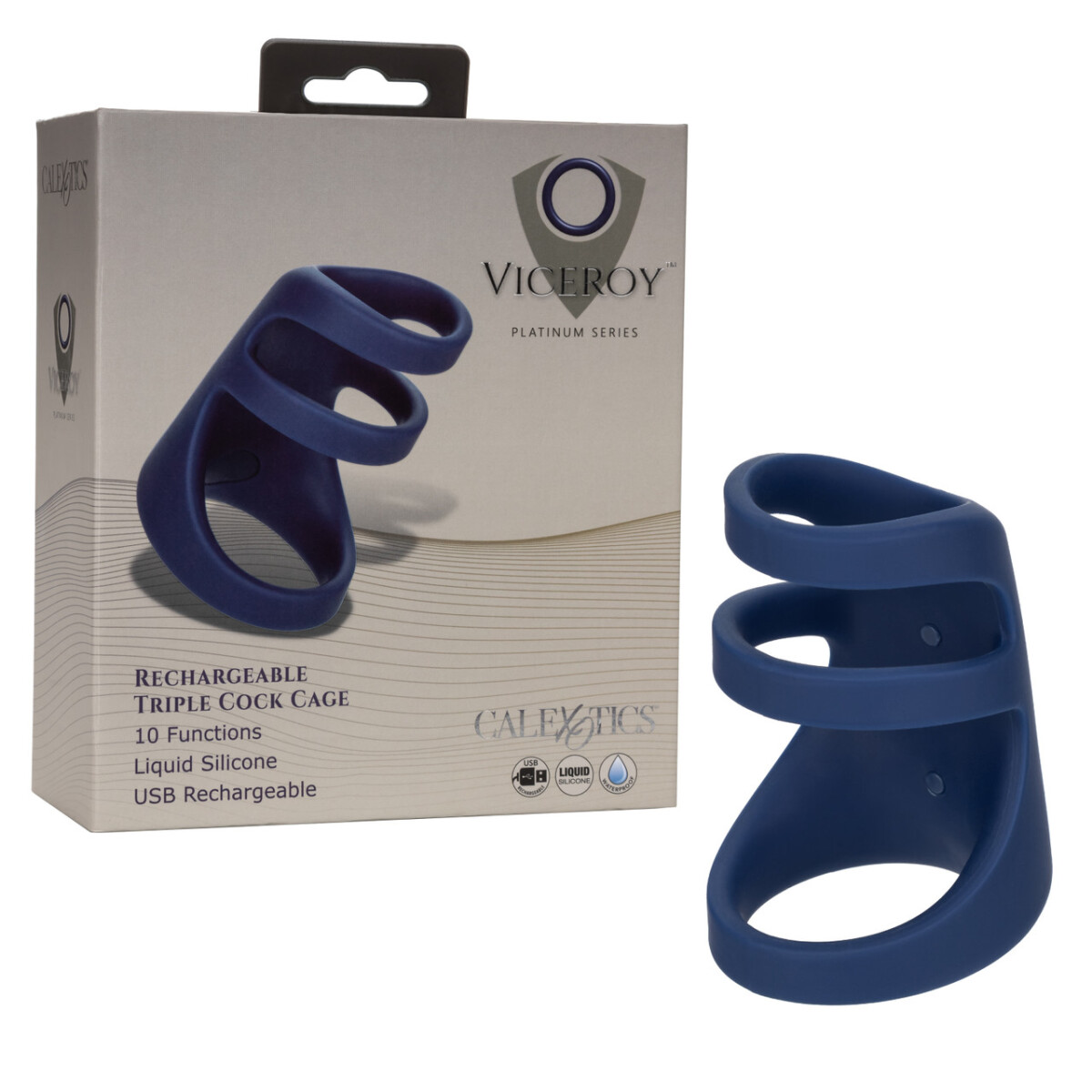 Anillo Vibrador Viceroy Rechargeable Triple Cock Cage 