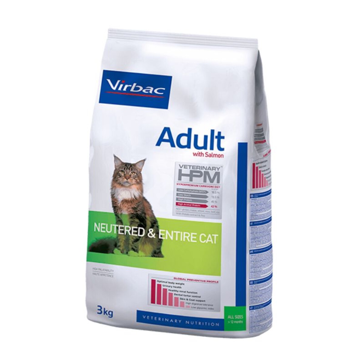 HPM CAT ADULT NEUTERED & ENTIRE CAT 3KG with Salmón - Hpm Cat Adult Neutered & Entire Cat 3kg With Salmón 