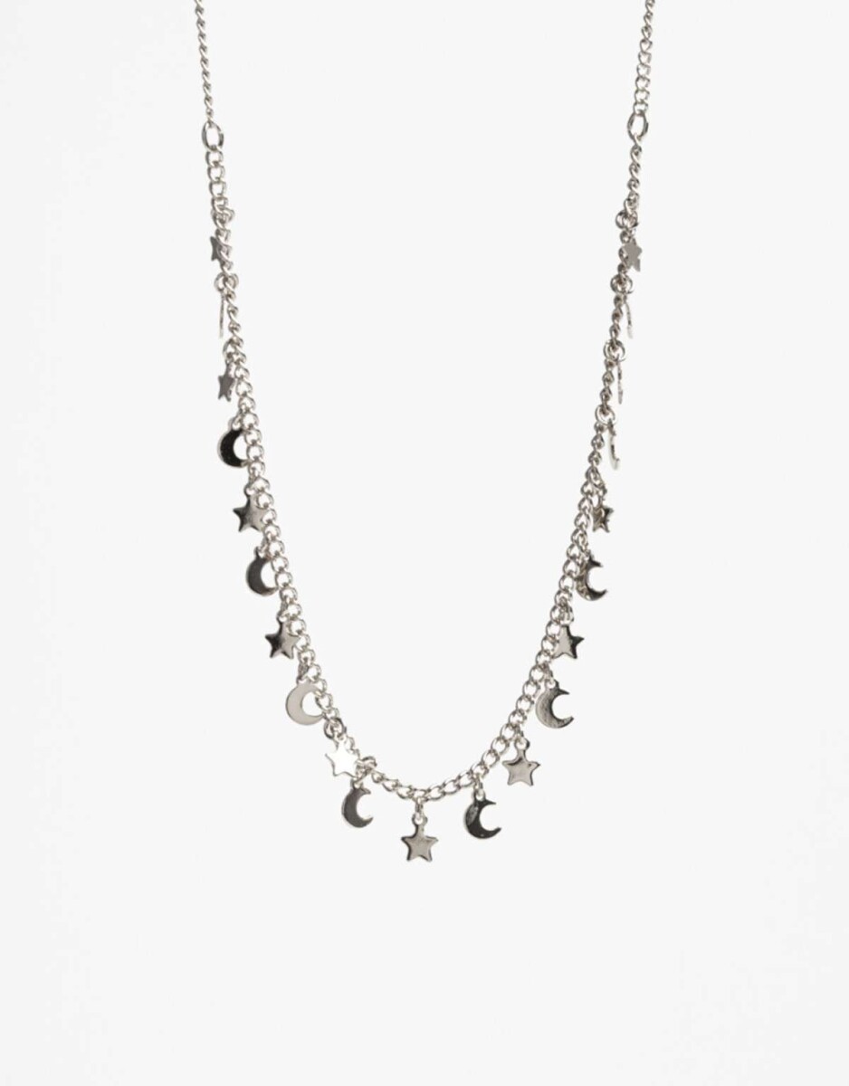 Collares Cortos Metal Estrellas - Plateado Rodio 