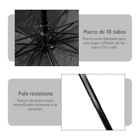 Parasol Para Auto con Funda Tipo Paraguas Con Filtro UV Negro
