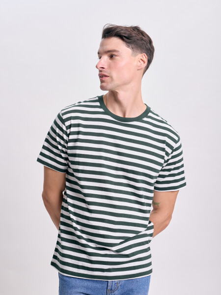 Remera rayas Verde