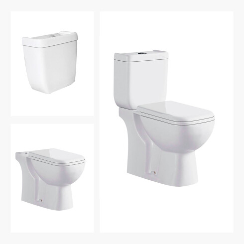 Juego De Inodoro Con Mochila Y Tapa Descarga 25Cm Linea Malawi Marca Aqualia BLANCO