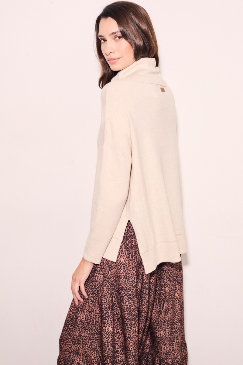 Polera Algodón Elastano Beige Melange