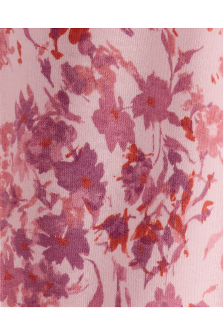 Pantalón de algodón, rosado, diseño floral Sin color