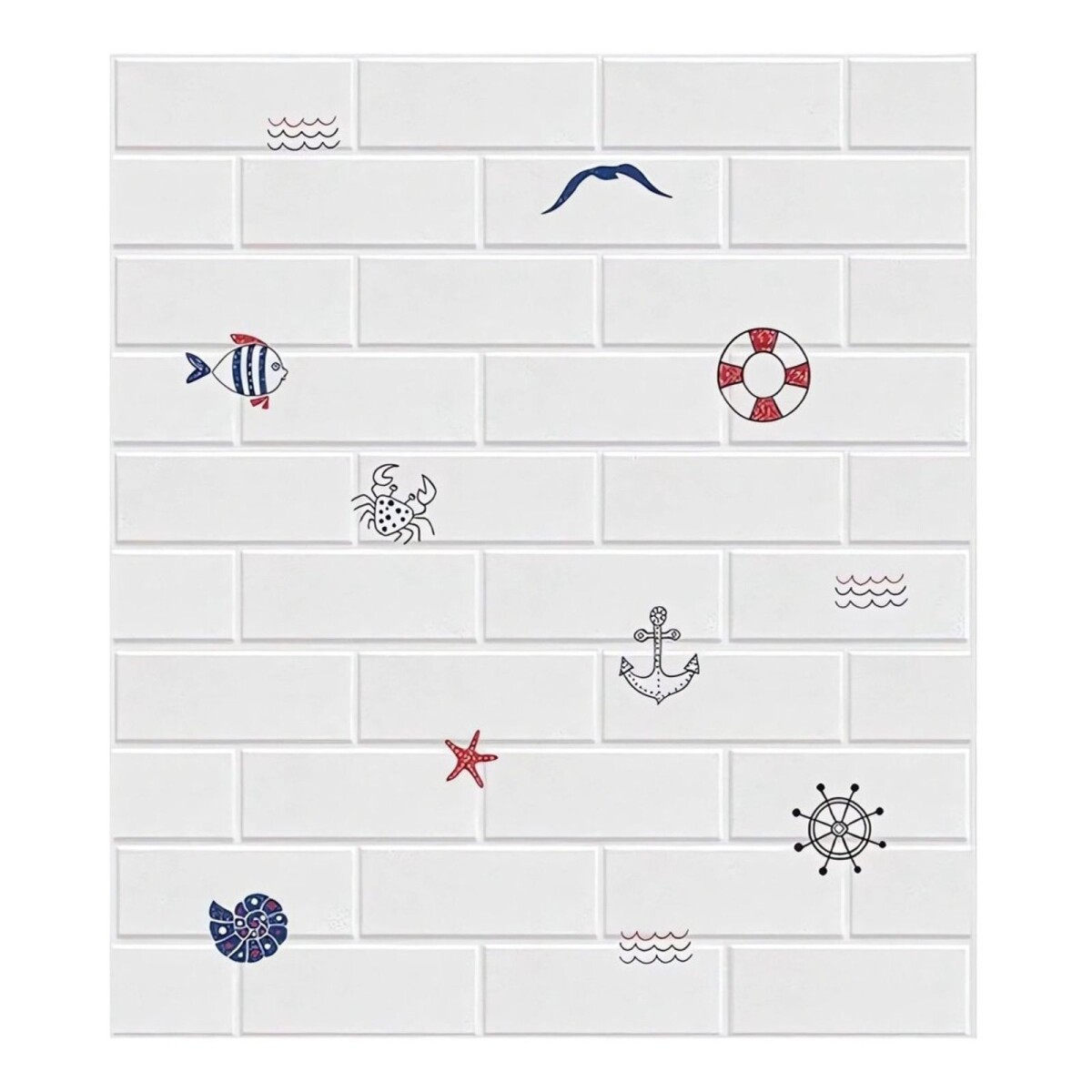 Revestimiento Autoadhesivo Pared Infantil X80 Calidad - Variante Nautico 