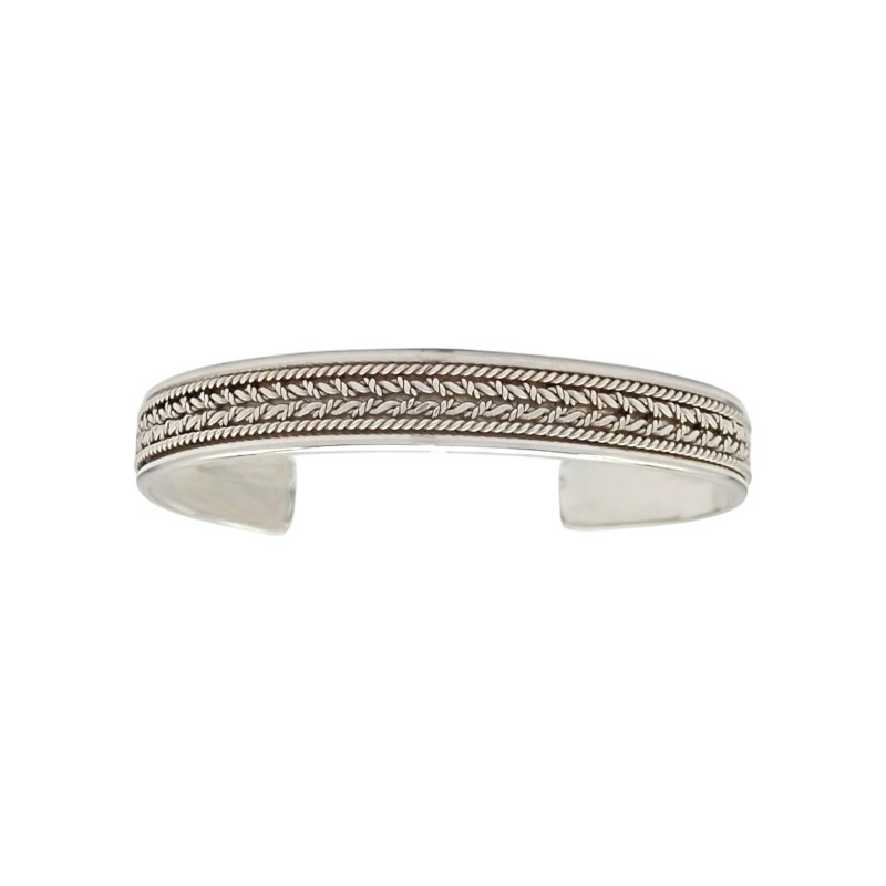 Brazalete trenzado con borde-Plata 925-Sin Piedra-BR3040 sinpiedra