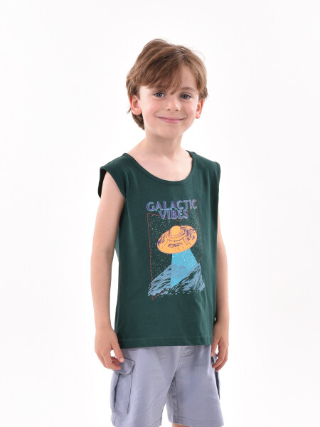 MUSCULOSA GALACTIC VIBES VERDE OSCURO