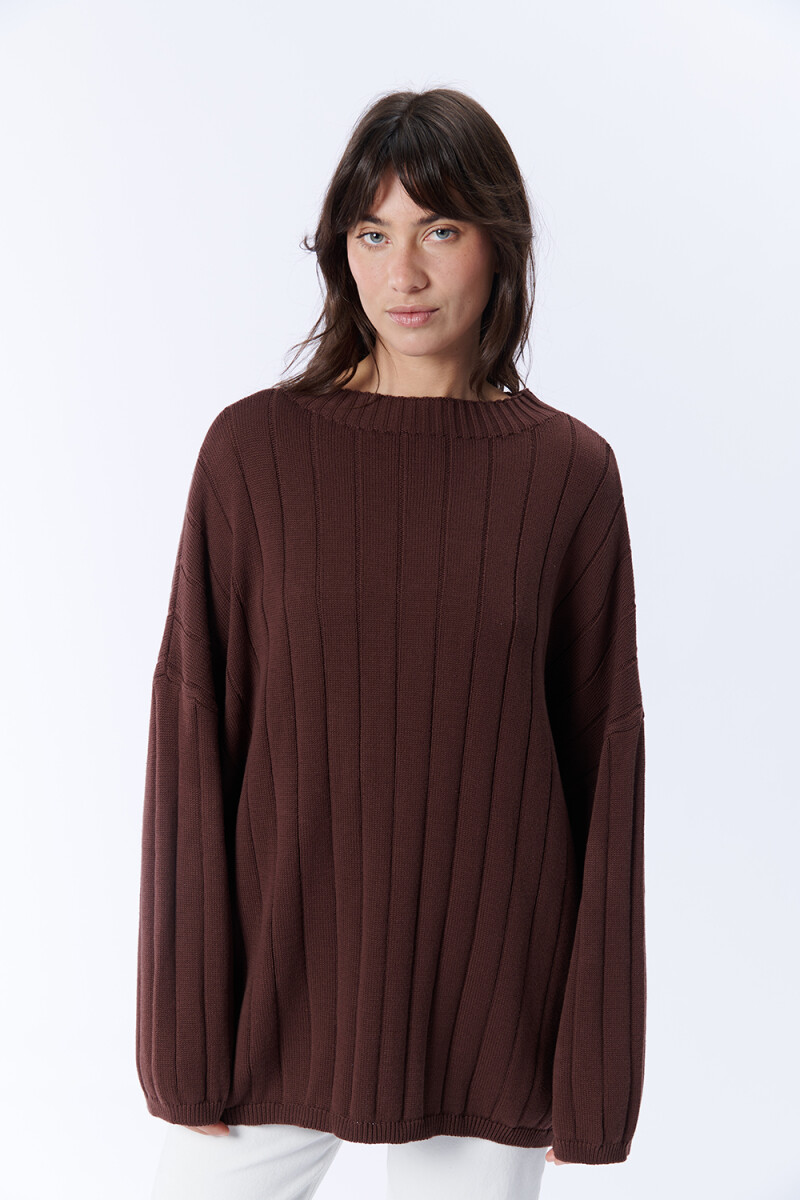 Buzo Punto Oversize Chocolate