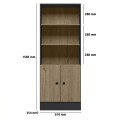 ARMARIO 2 PUERTAS 3 ESTANTES - NEGRO MATE/RUSTICO ARMARIO 2 PUERTAS 3 ESTANTES - NEGRO MATE/RUSTICO