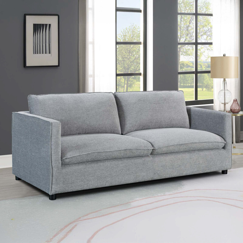 SOFÁ 3 CUERPOS TELA GRIS AMSTERDAM