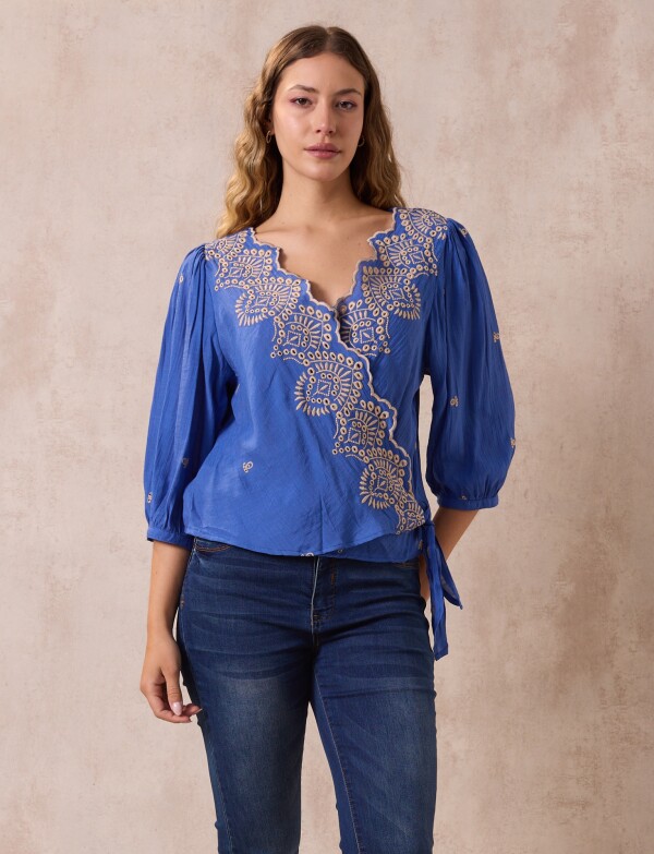 Blusa Bordada Nudo ROYAL/MULTI