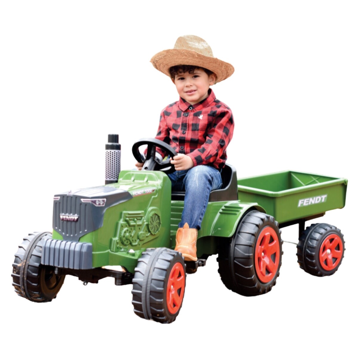 Tractor Infantil Biemme Fendt con Carro y Pedales 