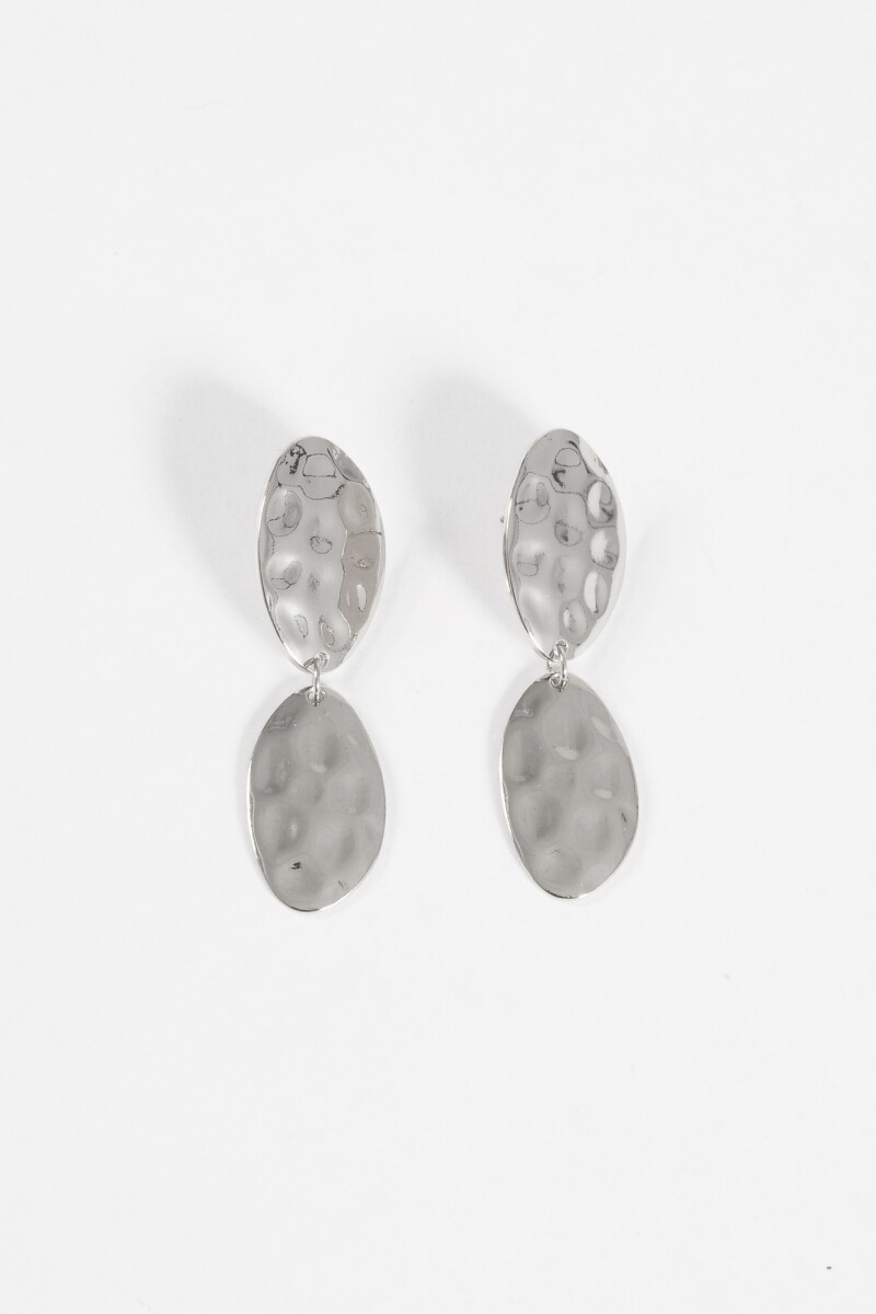 Caravanas metal texture doble plateado