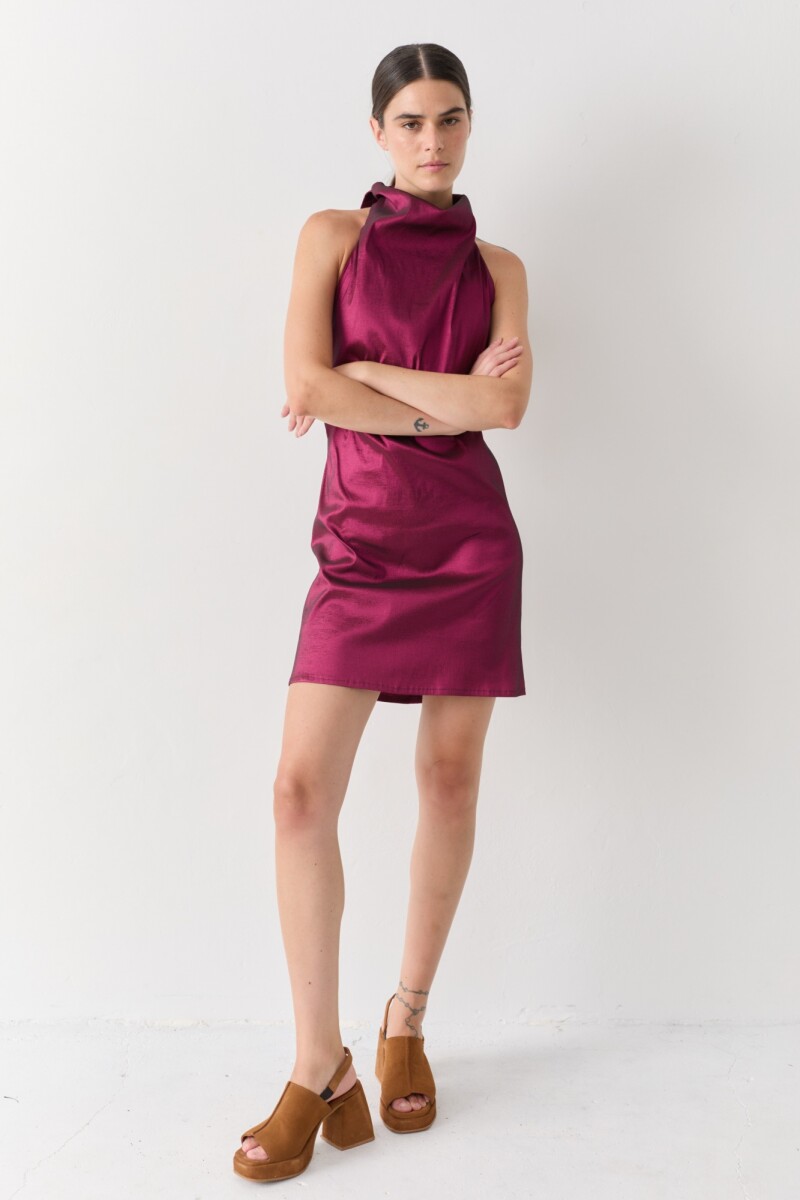 VESTIDO HALTER PARTY Morado
