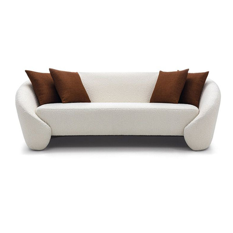 SOFA 3 CUERPOS - TAPIZADO TELA BEIGE - ALMOHADONES LADRILLO SOFA 3 CUERPOS - TAPIZADO TELA BEIGE - ALMOHADONES LADRILLO
