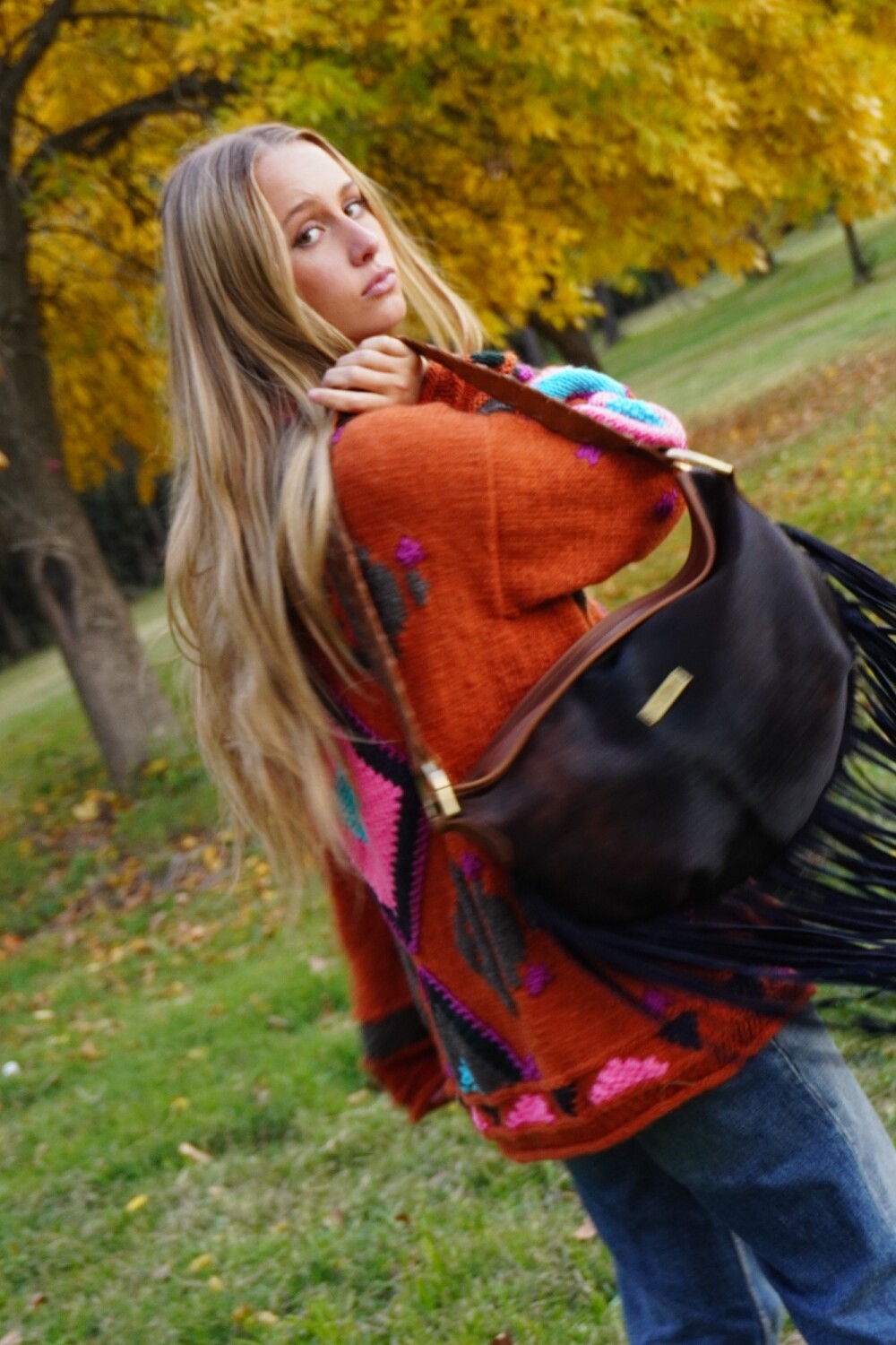 Bellaca Bag Cowhide Liso / Azul