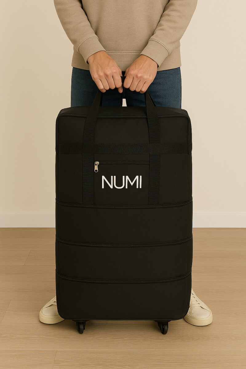 Bolso Extensible Con Rueditas Tamaño Gigante - Negro 