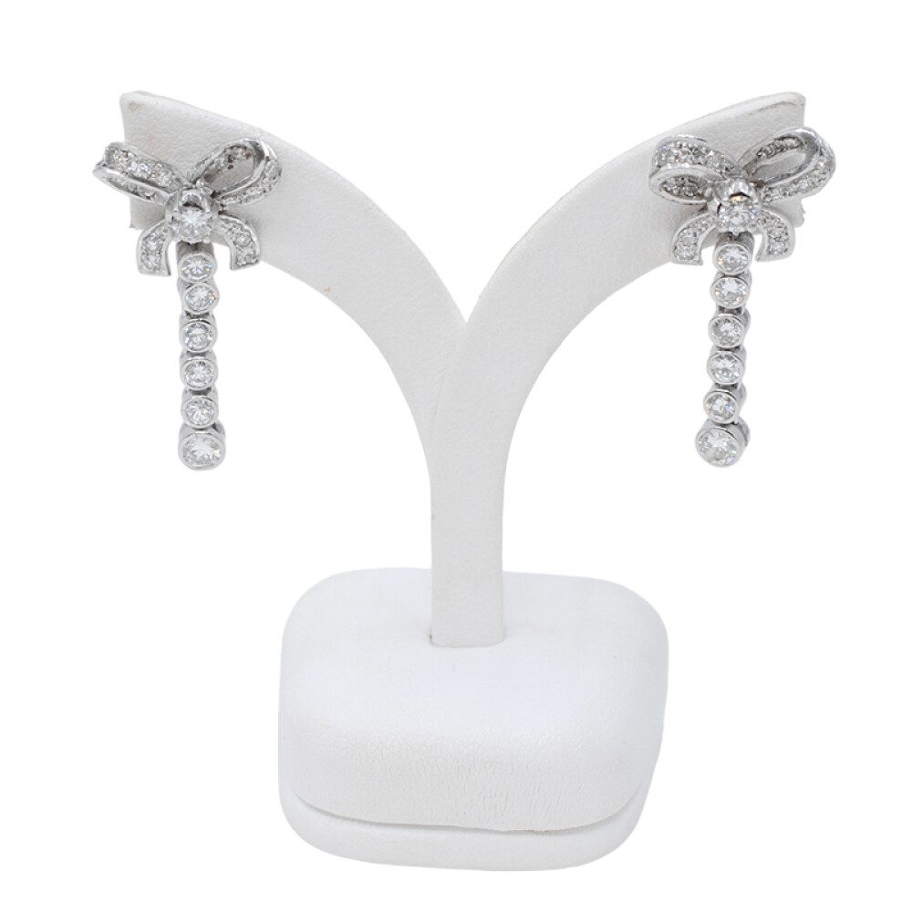 Caravanas Oro Blanco 18K Y Brillantes Caravanas Oro Blanco 18K Y Brillantes
