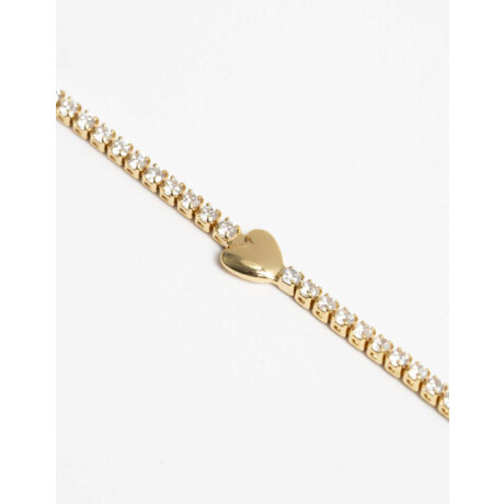 Collar Corto Corazones De La Línea Delicates Dorado