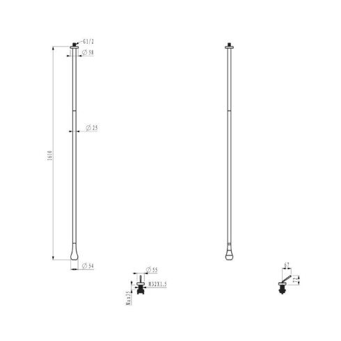 Griferia Lavatorio De Techo Monocomando Para Mesada Negro Mate Aqualia 000