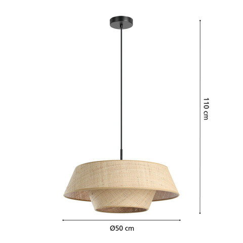 Lámpara colgante fibra natural beige E27 MARFORD EG0046