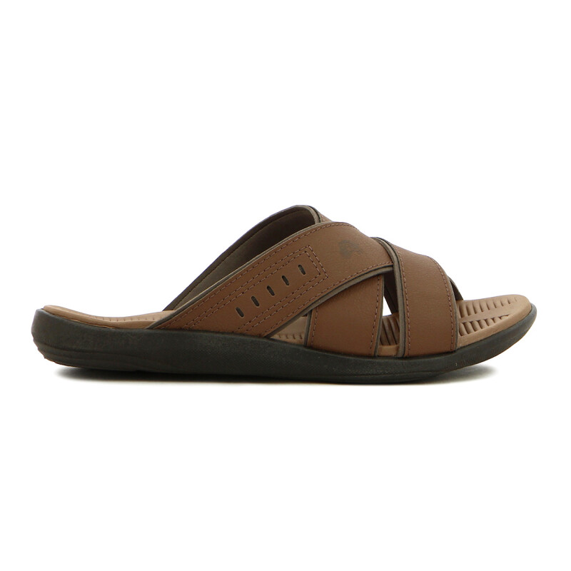 Country Sandalia Hombre Tiras Cruzadas Castaño
