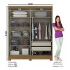 Placard Ropero 2 puertas Mdp Nat/Off White B74 c/espejo Placard Ropero 2 puertas Mdp Nat/Off White B74 c/espejo
