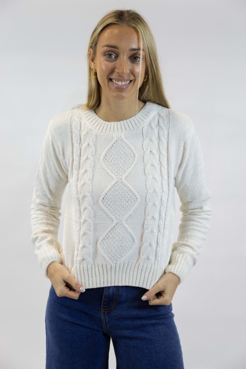 Buzo chenille Emi Blanco