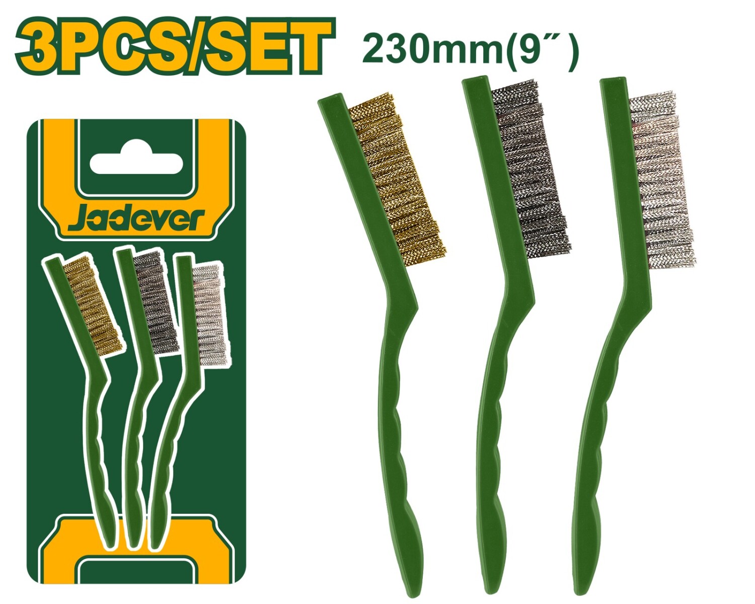 Set 3 cepillos 9" jadever JDBH3609 