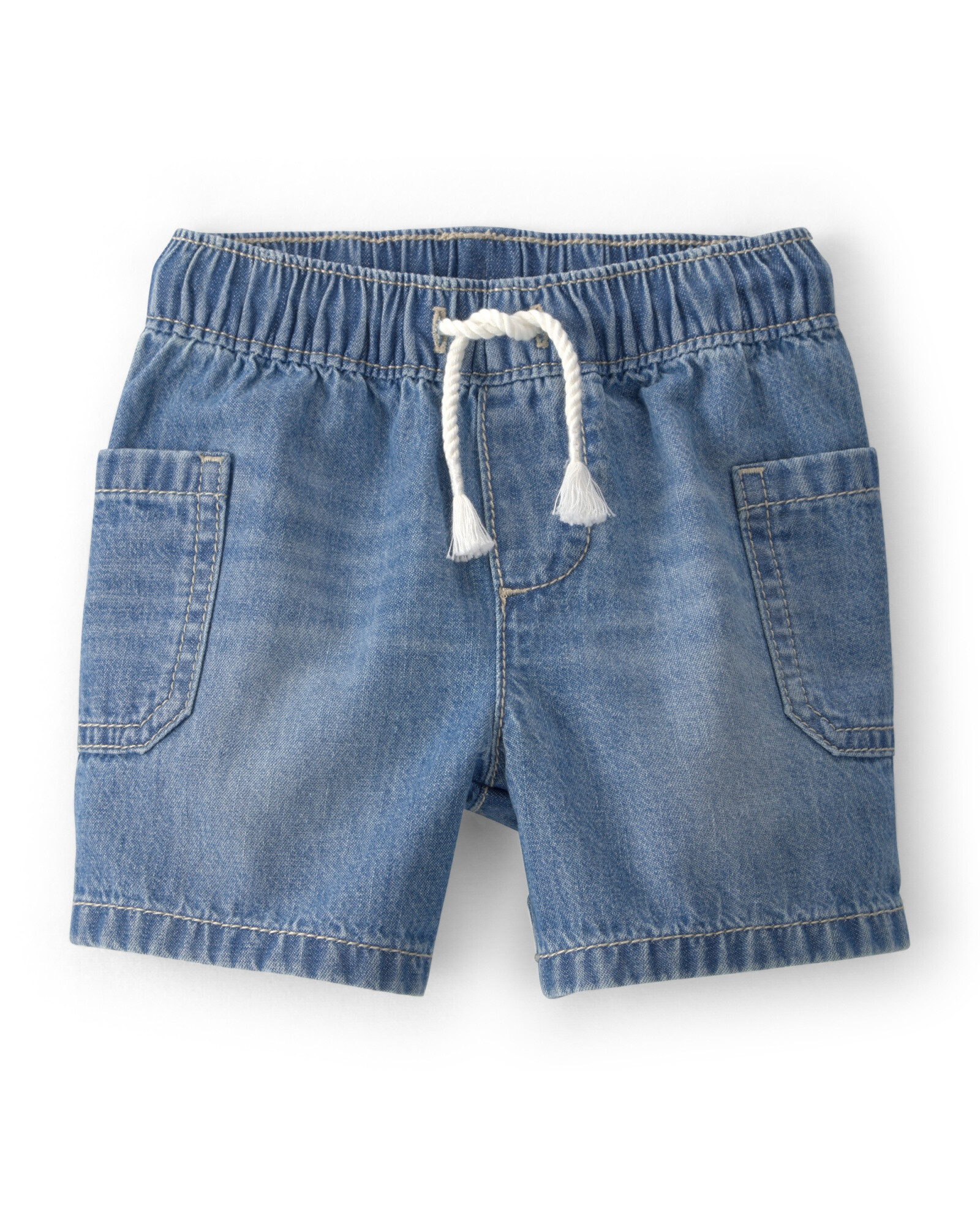 Short jean con cintura elástica Sin color