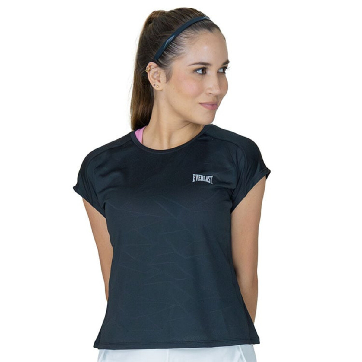 TSHIRT FEM POLY/SPX EVERLAST JACQUARD BK W6 - BLACK 
