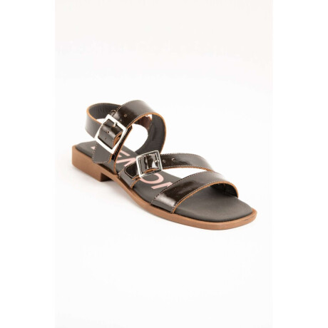 Sandalias De Doble Hebilla Chocolate