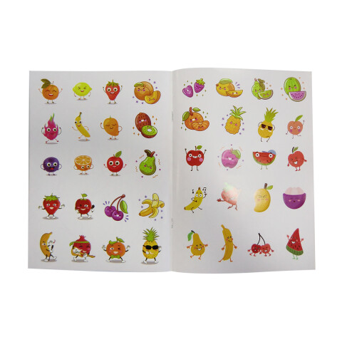 Libro para Colorear con Pegotines 26 x 19 cm Frutas