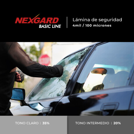 Polarizado Auto. Marca: Nexgard. Tono: Claro. 100 Micrones Polarizado Auto. Marca: Nexgard. Tono: Claro. 100 Micrones