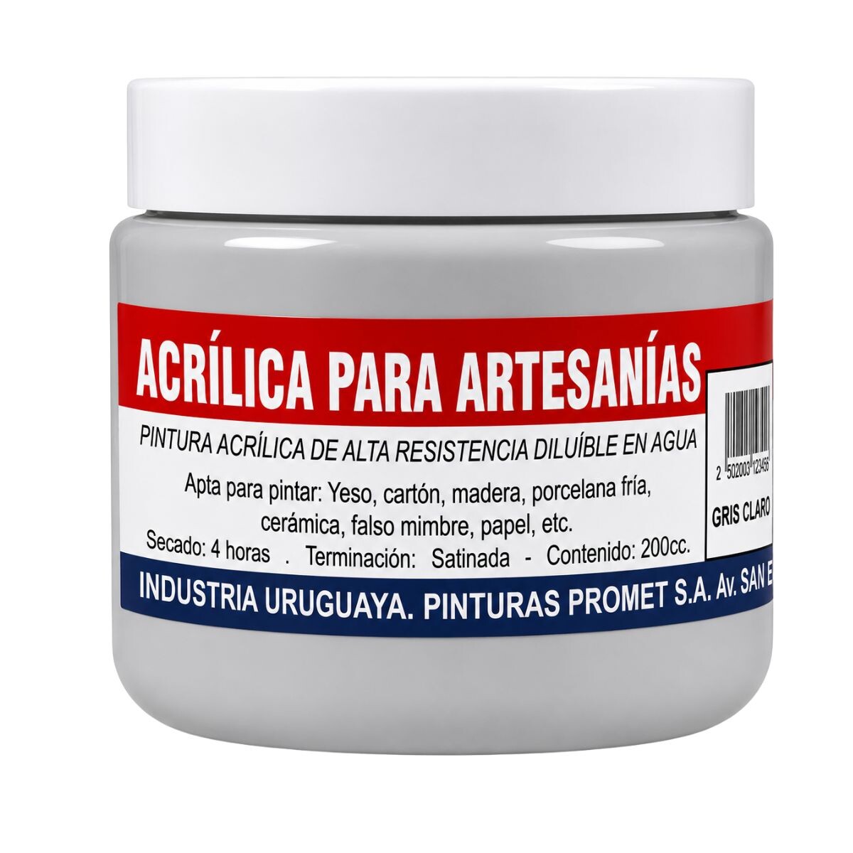 PINTURA ACRILICA ARTISTICA 200ML Gris Claro
