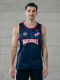 CAMISETA BASKET 2025 Nacional Hombre Skuba, Azul Marino, Blanco