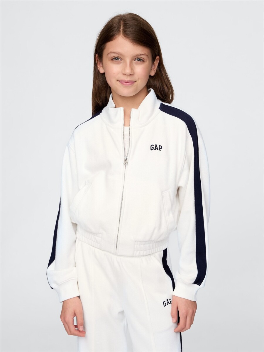 Campera Deportiva Sin Felpa Logo Gap Niña - New Off White 