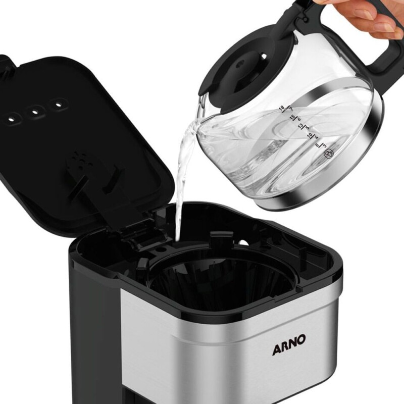 Cafetera de filtro Arno | Acero inoxidable | Capacidad 18 tazas | Con portafiltro. Cafetera de filtro Arno | Acero inoxidable | Capacidad 18 tazas | Con portafiltro.