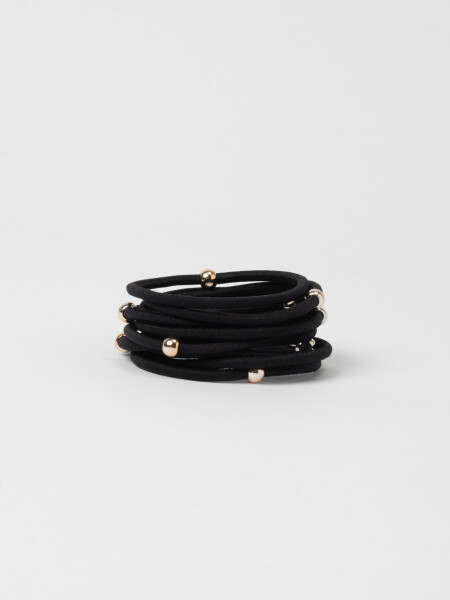 Pack x 10 gomitas con detalle dorado Negro
