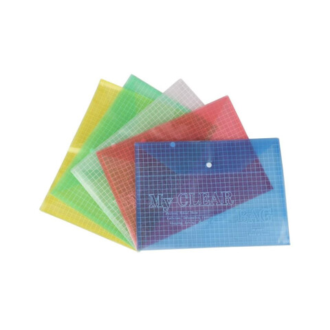 OUTLET Sobre A4 transparente con broche varios colores Outlet Sobre A4 Transparente Con Broche Varios Colores