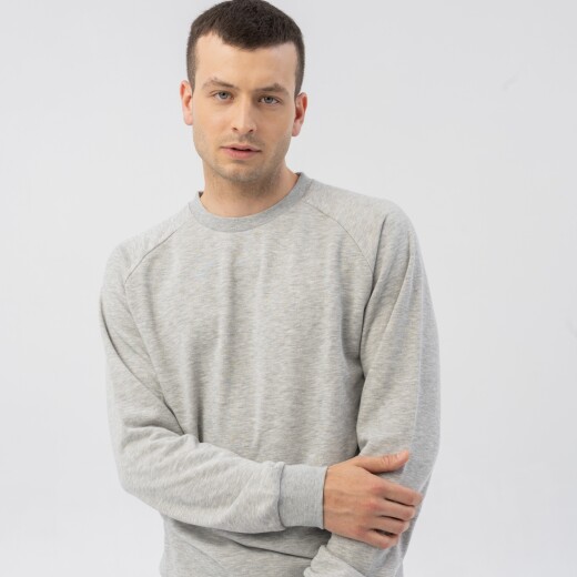 Buzo Menpi Alta Calidad Moda Hombre Cuello Redondo Deportivo Gris S/C