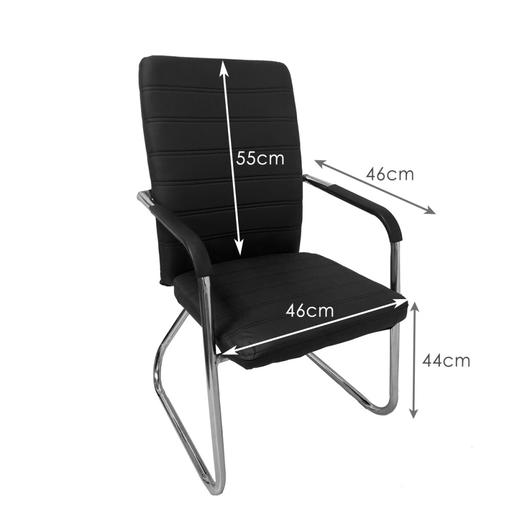 Silla fija eco cuero modelo Fix Negro