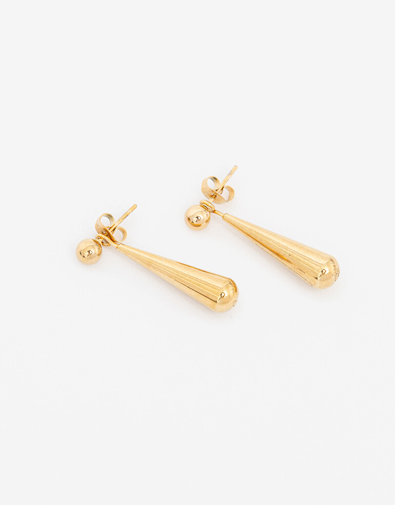 Aros Colgantes Cortos Metal Aros Colgantes Acero Gota - Dorado