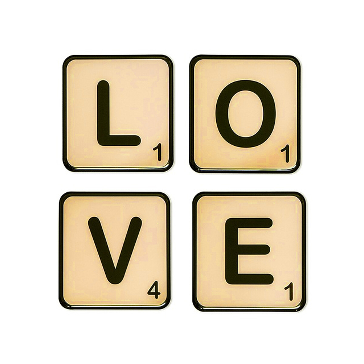 Set x4 de posavasos Love imantados 