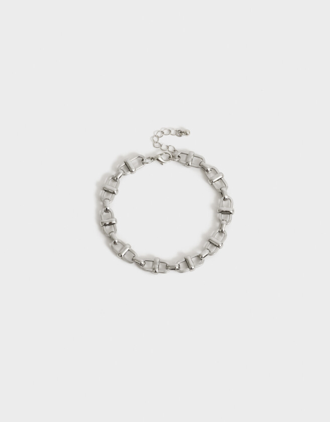 Pulseras Flexibles De metal Pulsera Flexible De Metal Eslabones - Plateado